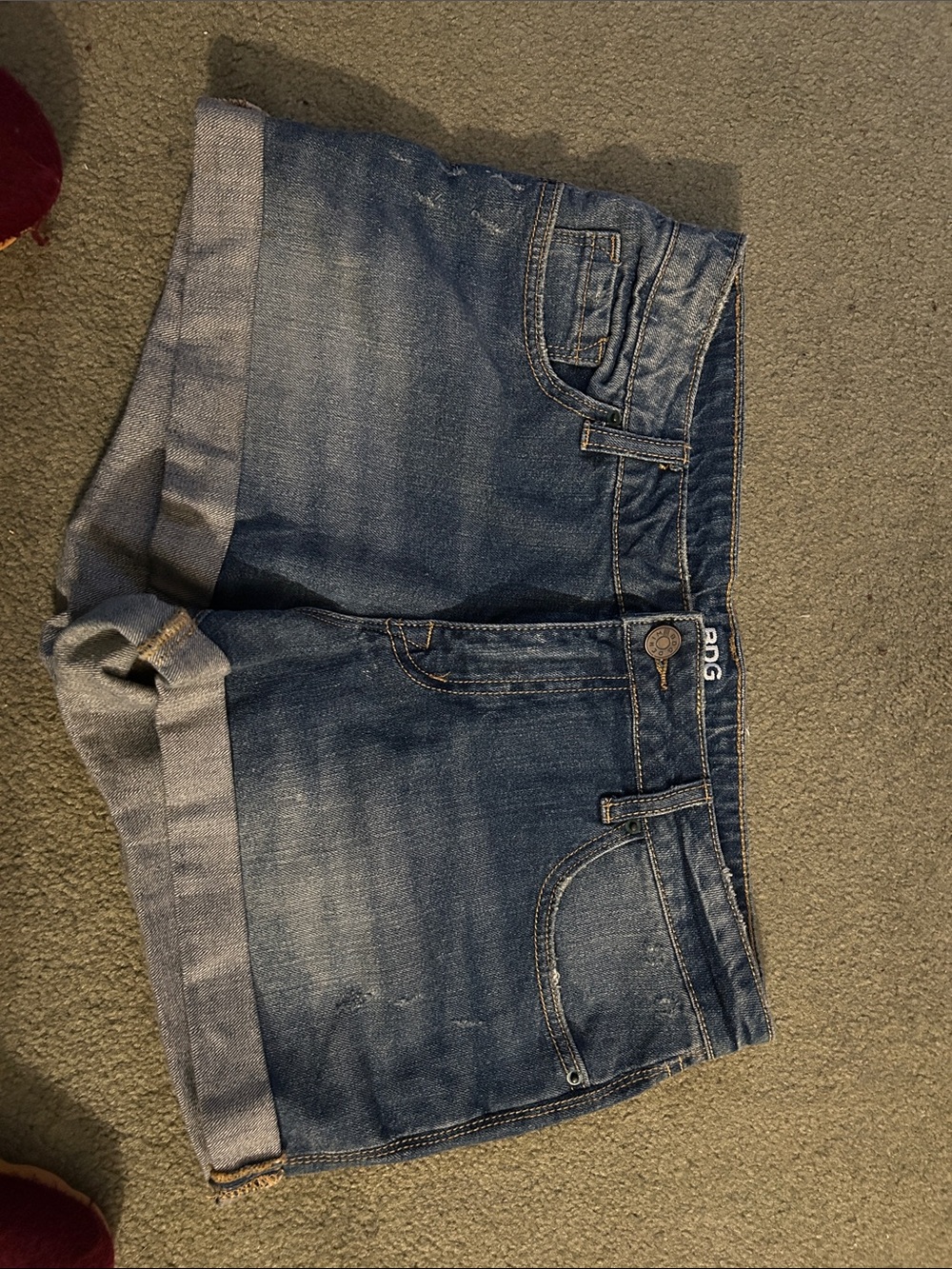BDG Blue Rolled-Hem Denim Shorts
